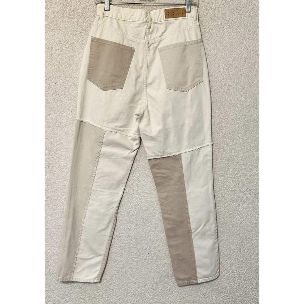 Pacsun Women’s 28 Dad Jeans Patchwork Jeans Slim Taper Multicolor Beige - Picture 16 of 16